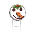 Amistad Corrugated Plastic Sign with Stakes 16 in. Circular - Snowman AM2179969